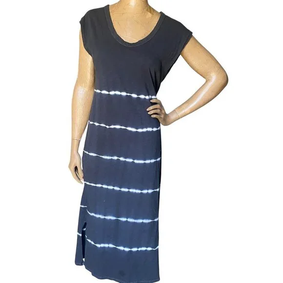Universal Thread Casual Tee-Shirt Midi Dress Sz S Tie Dye Stripe #134P - Picture 1 of 6